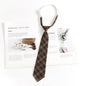 Japanese JK Academic Style Brown Retro Tie Female Lazy Wine-Free Red Shirt Accessories All-Match Black Stripe