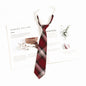 Japanese JK Academic Style Brown Retro Tie Female Lazy Wine-Free Red Shirt Accessories All-Match Black Stripe