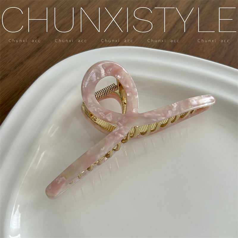 High-grade acetate hairpin for Women summer 2023 New elegant back head clip shark clip hairpin headdress