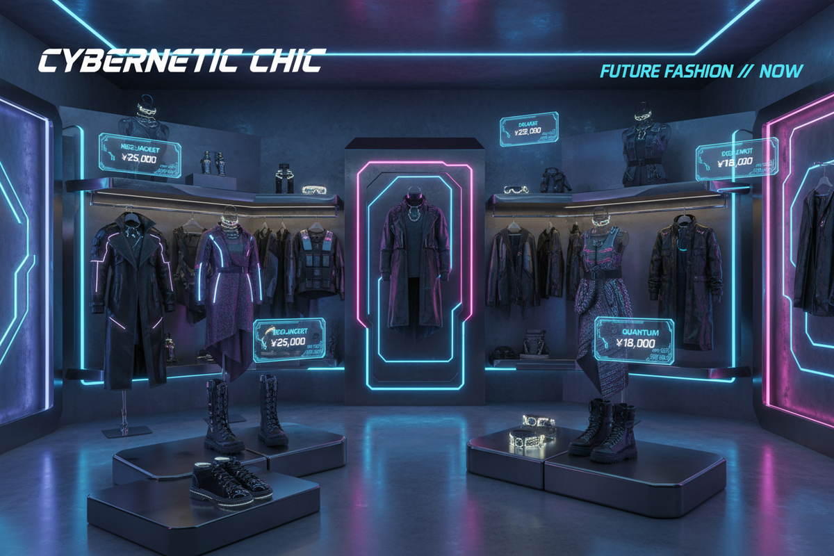 Cyberpunk Realistic Fashion Banner